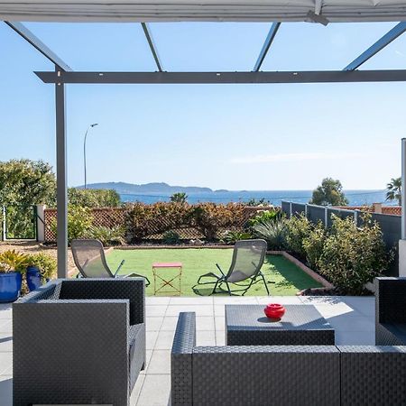 Face A La Mer Superbe Villa Terrasse Barbecue Le Pradet Carqueiranne Exterior foto